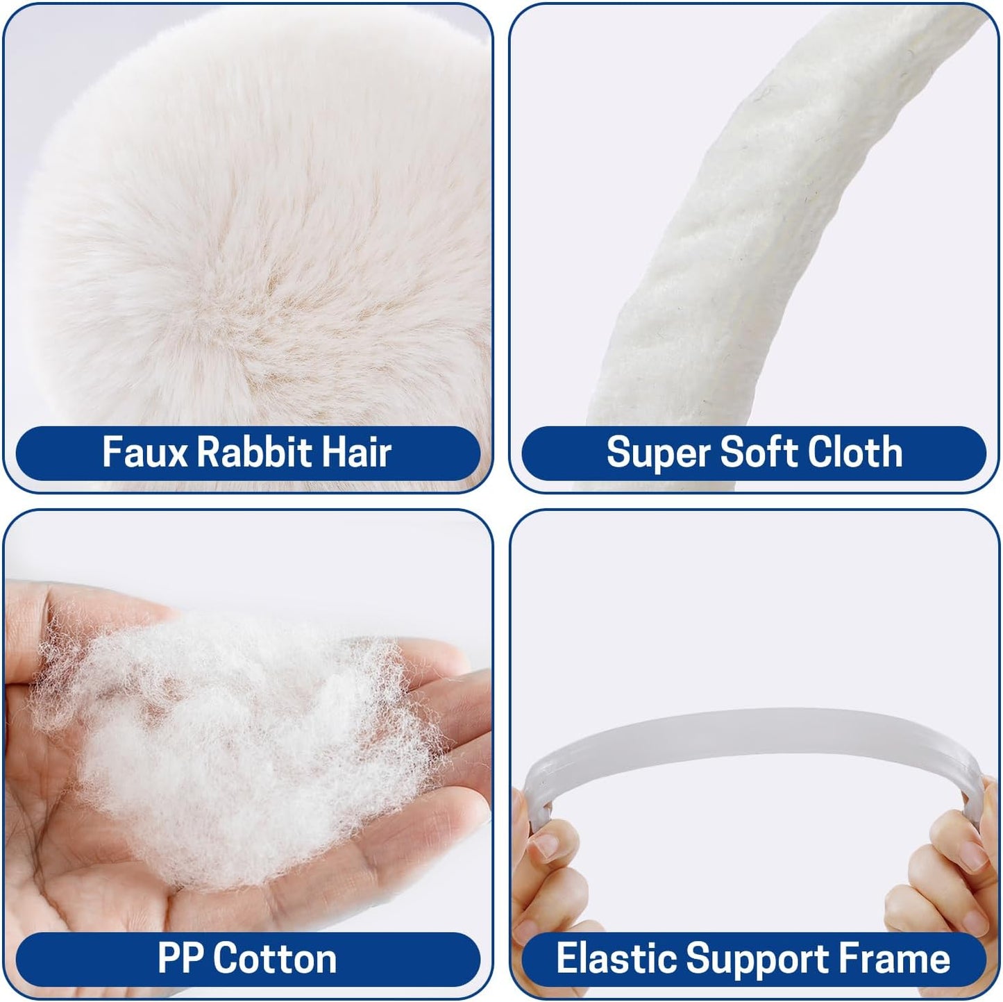 WISEPRO Unisex Foldable Fluffy Earmuffs Adjustable Band White Size One Size NEW