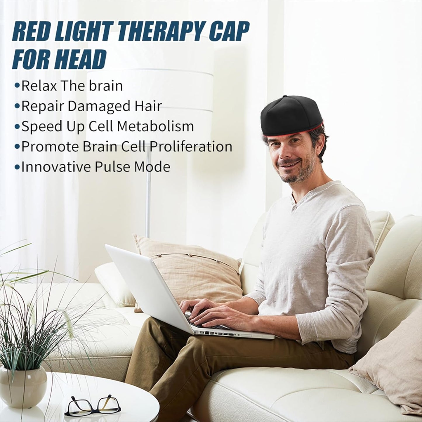 Black One Size Hair Regrowth Laser Beanie Device for Men and Women Size DEMO