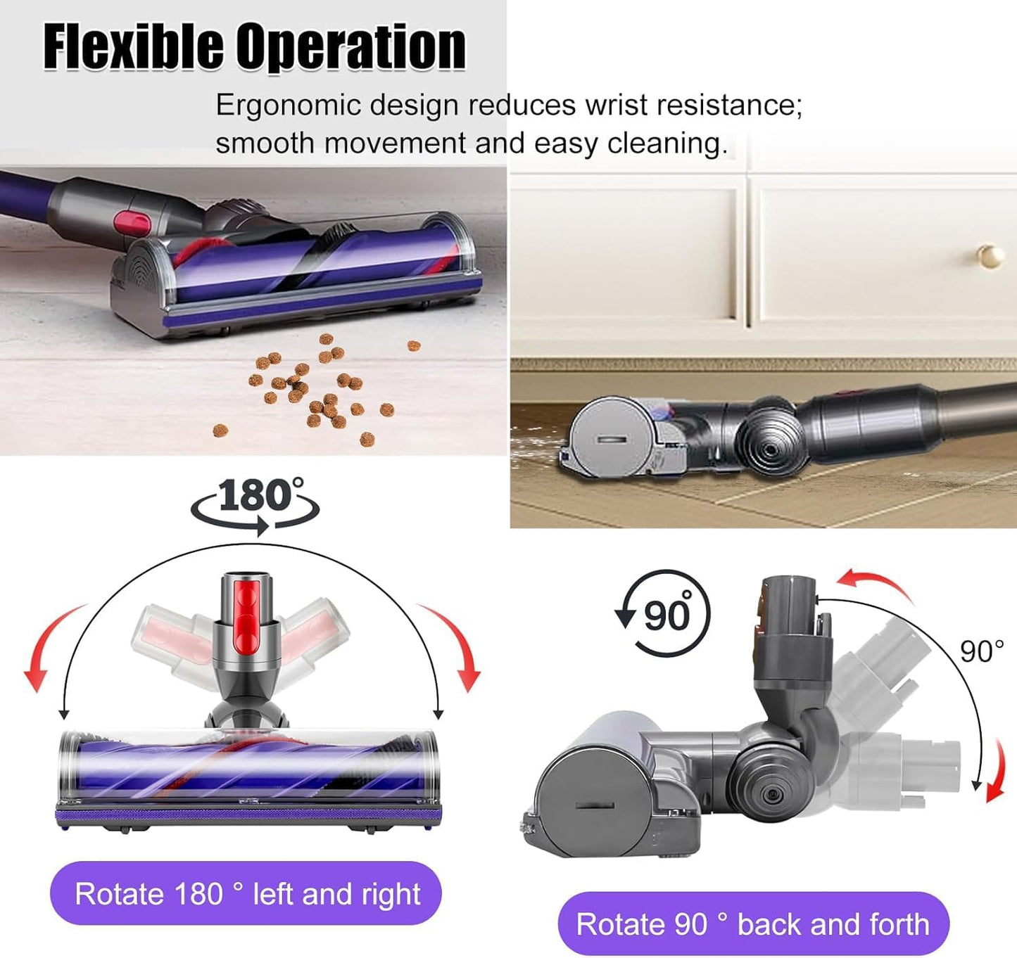Replacement Parts Roller Motorhead Cleaner for Dyson V7 V8 V10 V11 Grey NEW