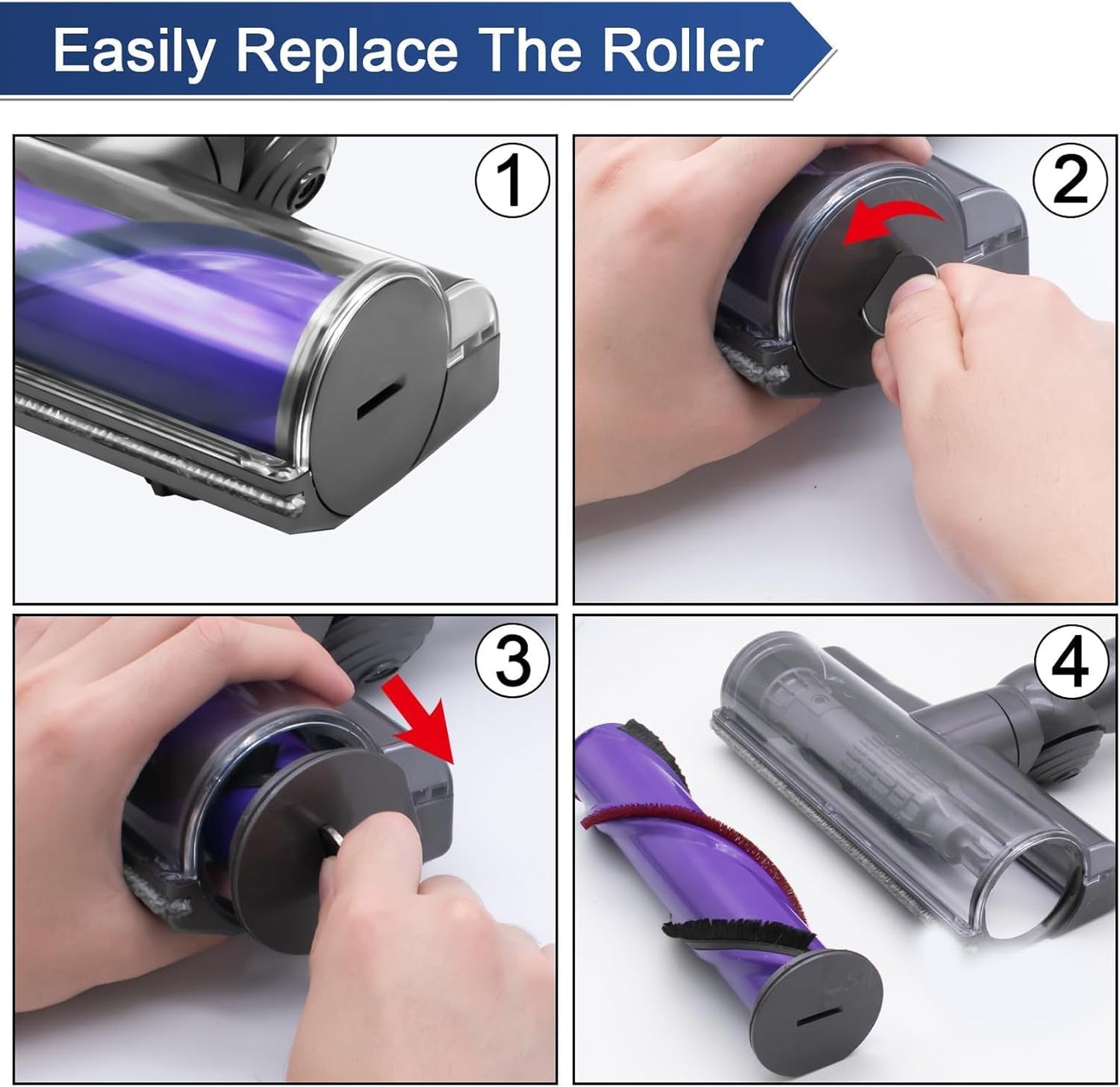 Replacement Parts Roller Motorhead Cleaner for Dyson V7 V8 V10 V11 Grey NEW