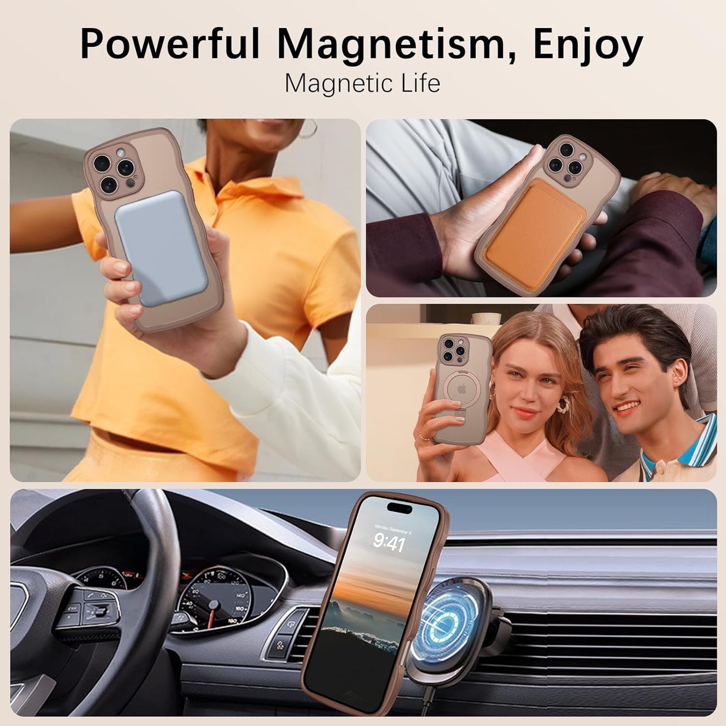 Magnetic Phone Case for iPhone 16 Pro Max in Brown - Protective Cover Size NEW
