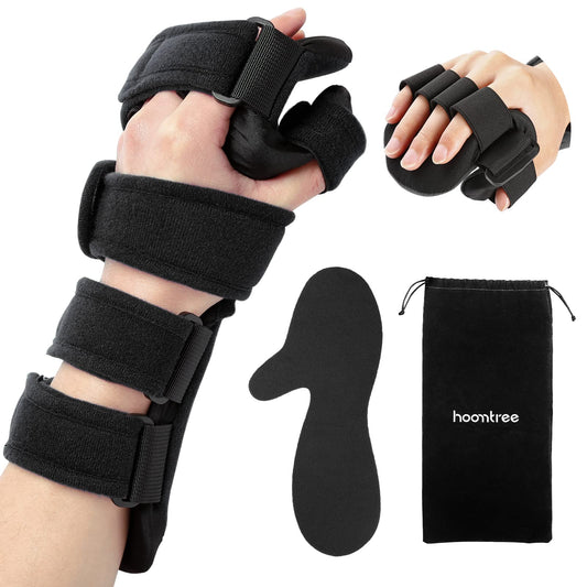 HOOMTREE Left Hand Resting Splint with Finger Separator Black Size One Size NEW