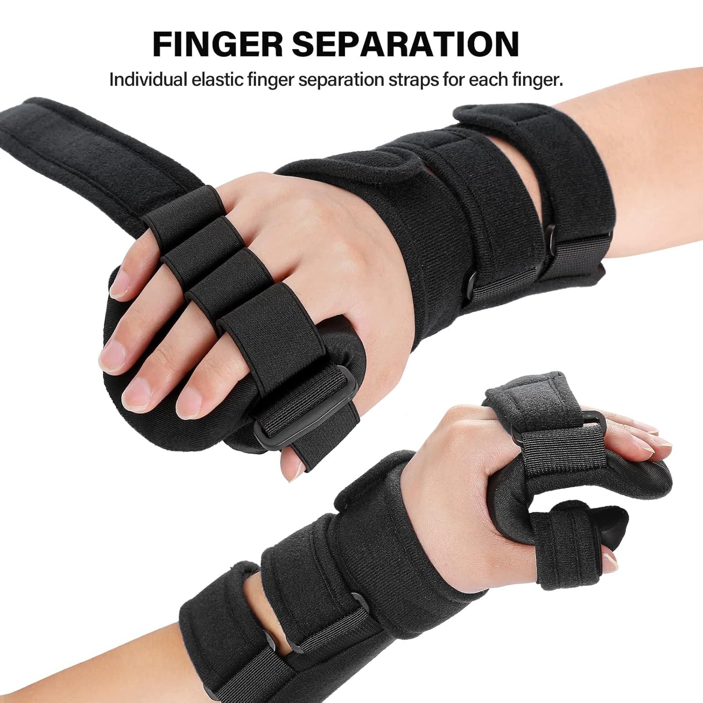 HOOMTREE Left Hand Resting Splint with Finger Separator Black Size One Size NEW