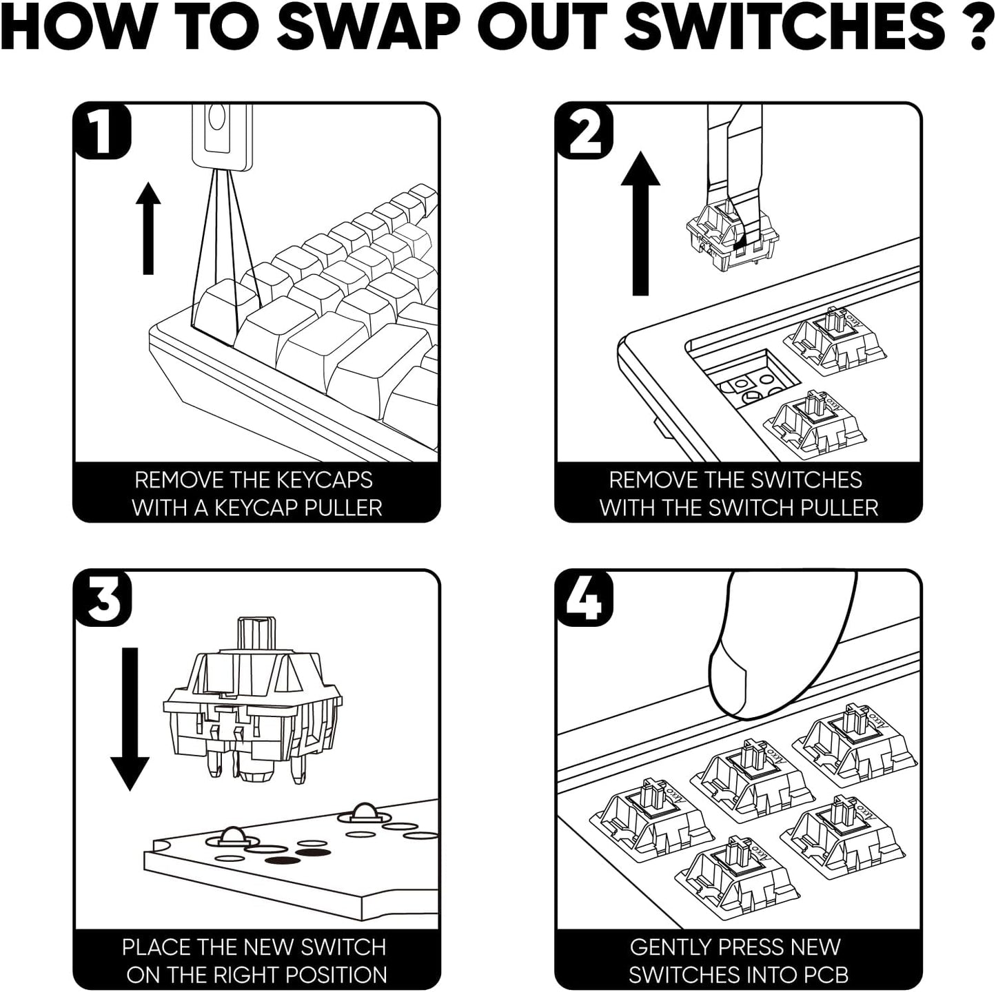 Akko Fairy Keyboards Linear Silent Mechanical Keyboard Switches, MX NEW