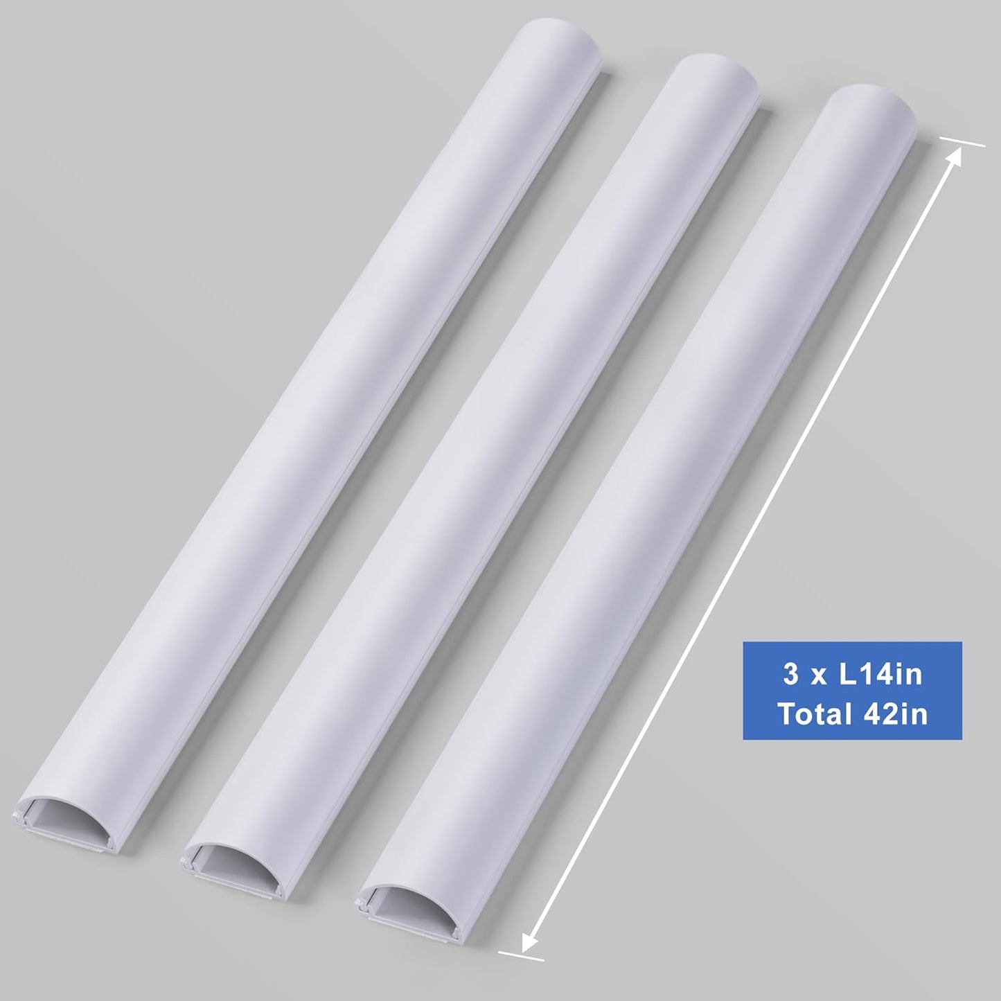 ZhiYo 42-Inch Cable Sleeves Cord Hider Covers for Wall Mounted TVs White NEW