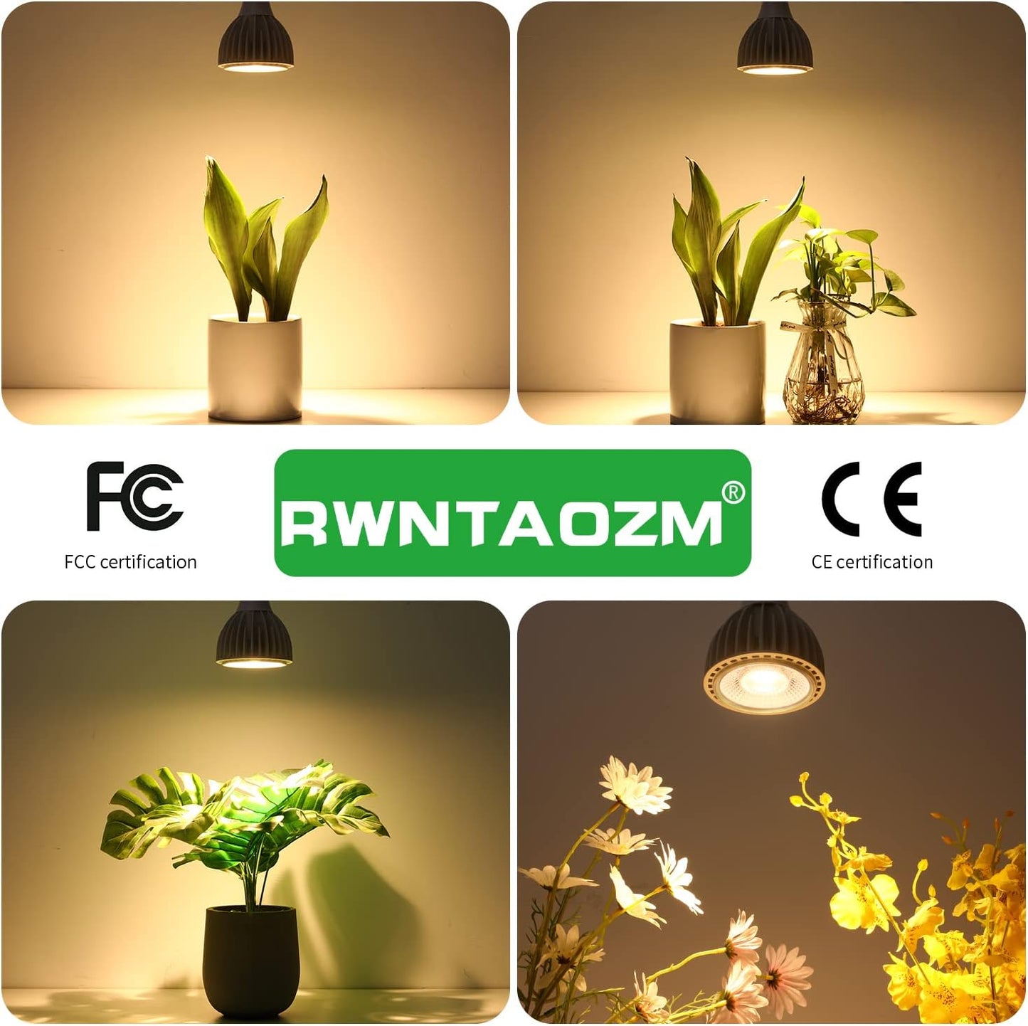 3000K LED Growing Lamps Full Spectrum Grow Light for Indoor Plants, E27 DEMO