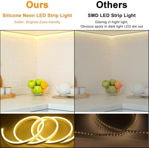 Cozylady 5m LED Strips Waterproof LED Neon Strip Lights Warm White Home NEW