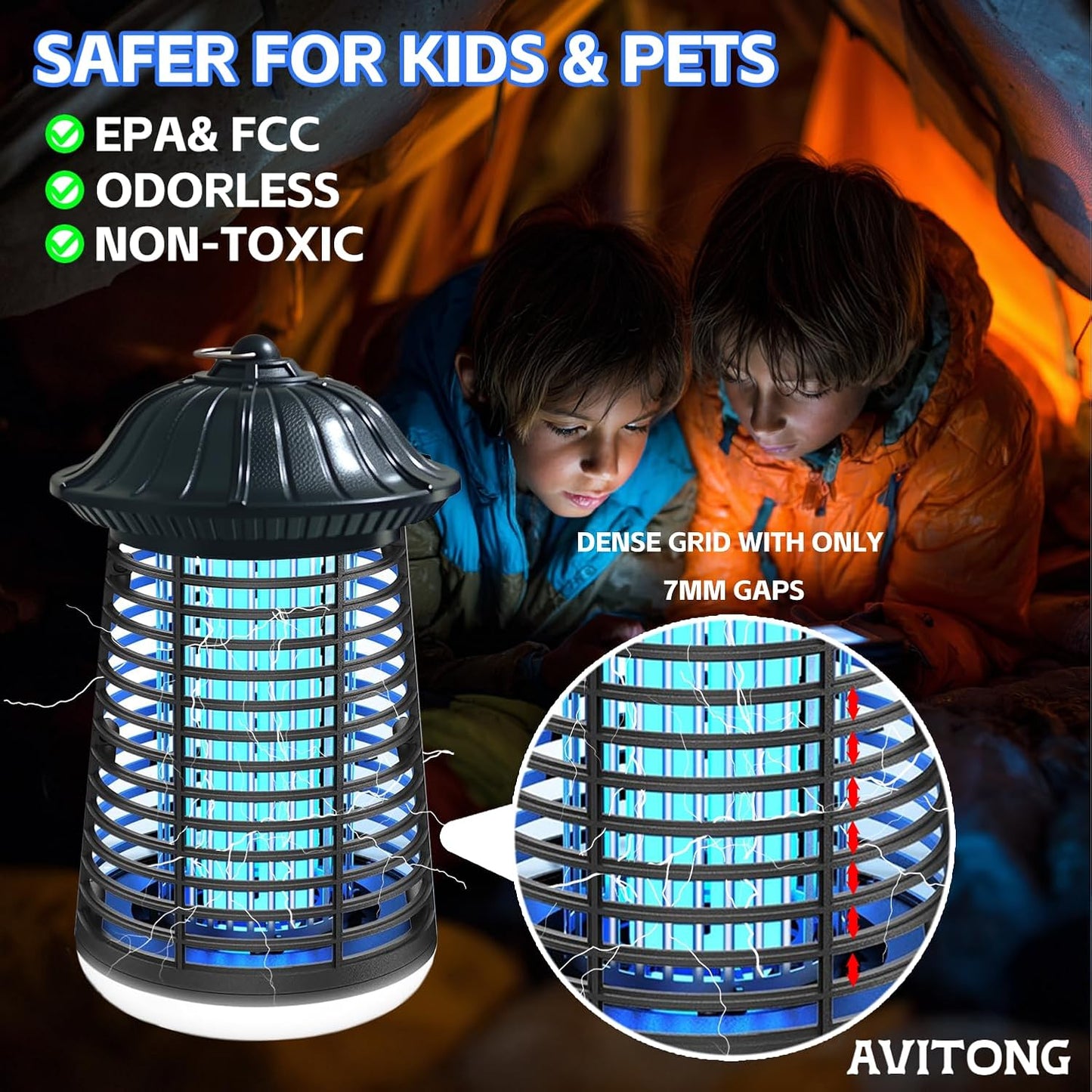 avitong Electric Traps Bug Zapper with LED Light 15W Mosquito Insect Killer NEW