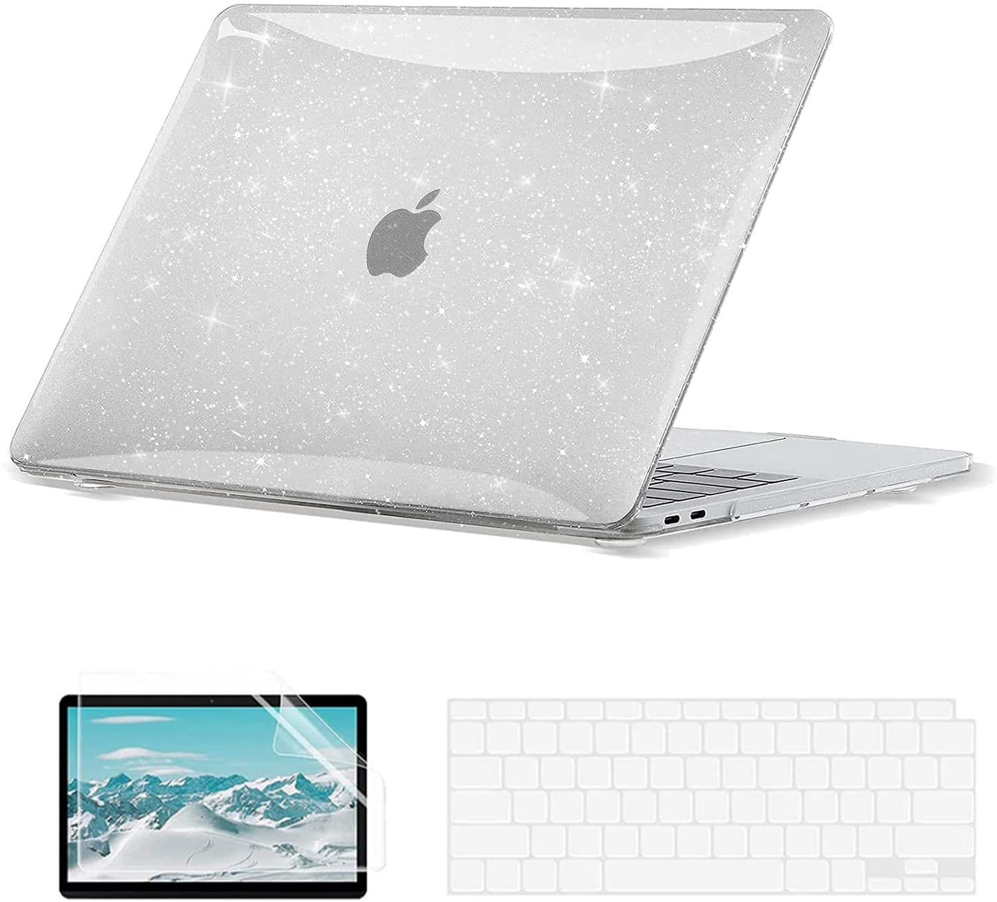 EooCoo Sparkly Clear Hard Case for MacBook Air 13 Inch M1 Laptop Shell Size NEW