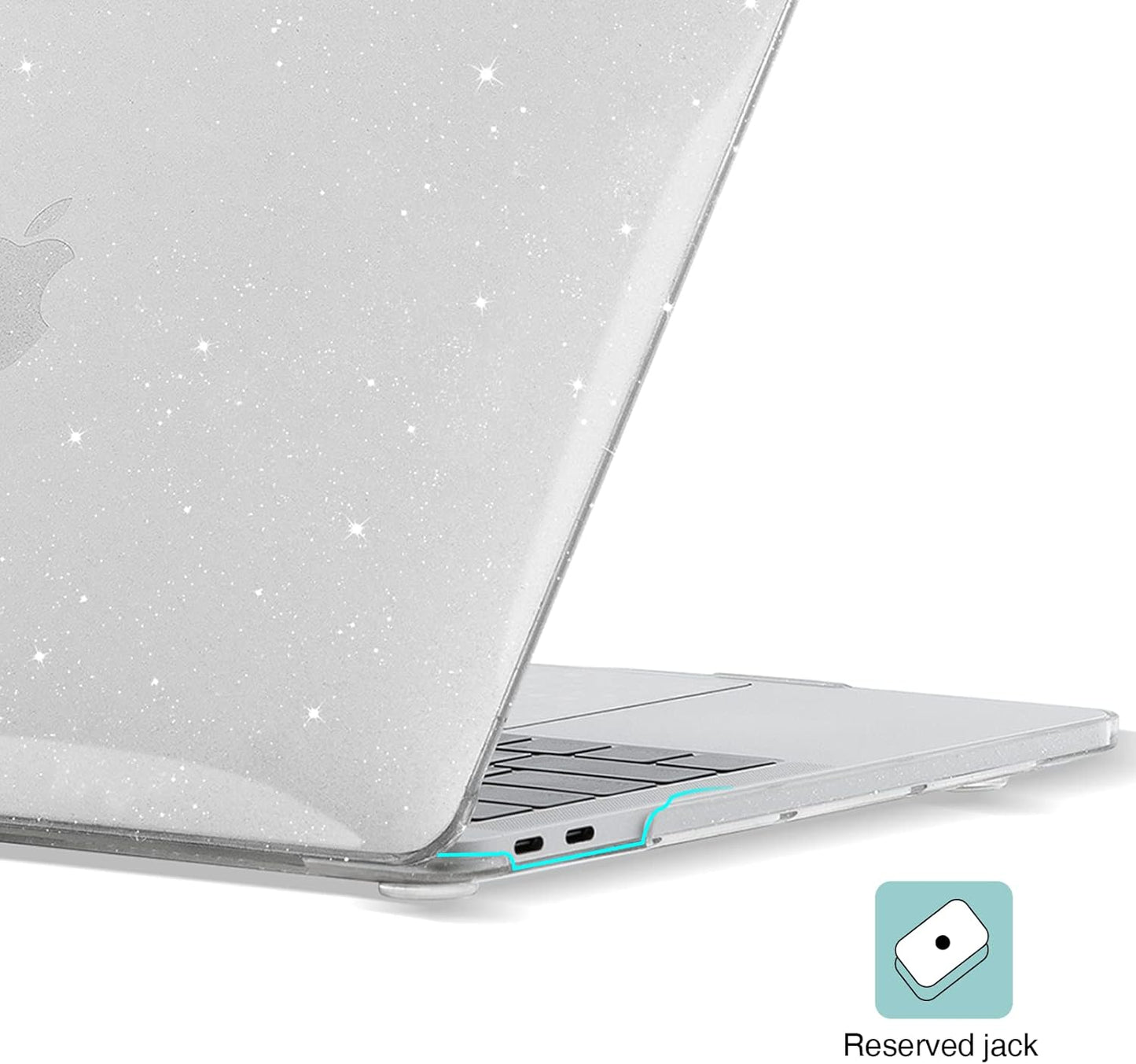 EooCoo Sparkly Clear Hard Case for MacBook Air 13 Inch M1 Laptop Shell Size NEW