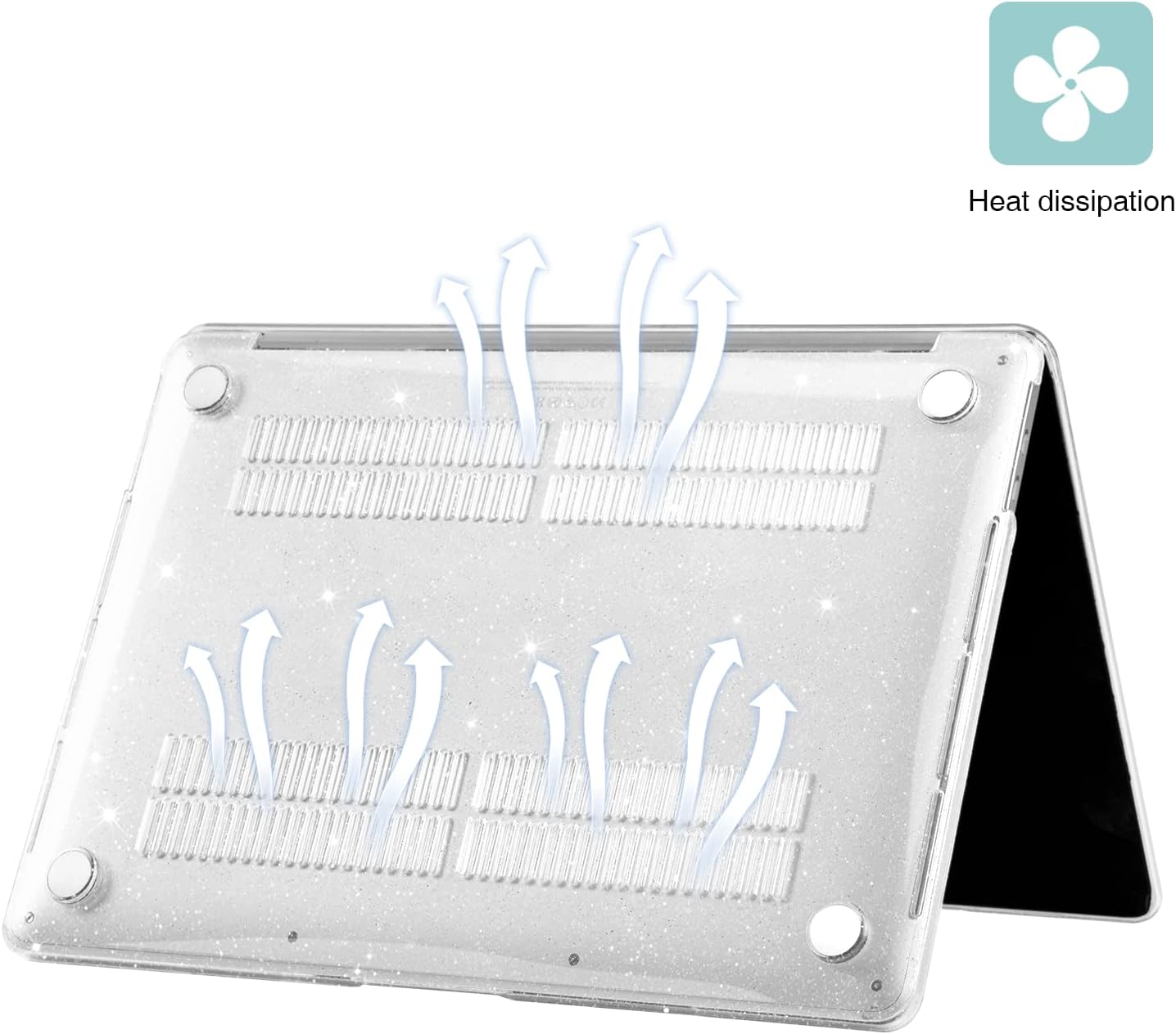 EooCoo Sparkly Clear Hard Case for MacBook Air 13 Inch M1 Laptop Shell Size NEW