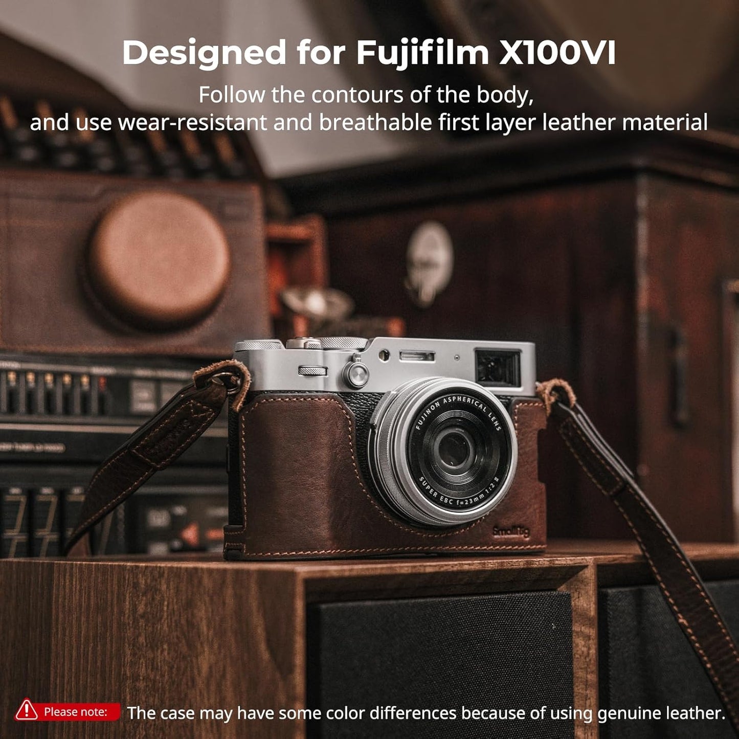 SMALLRIG Leather Half Case Kit for FUJIFILM X100VI Size 135x75x95mm NEW