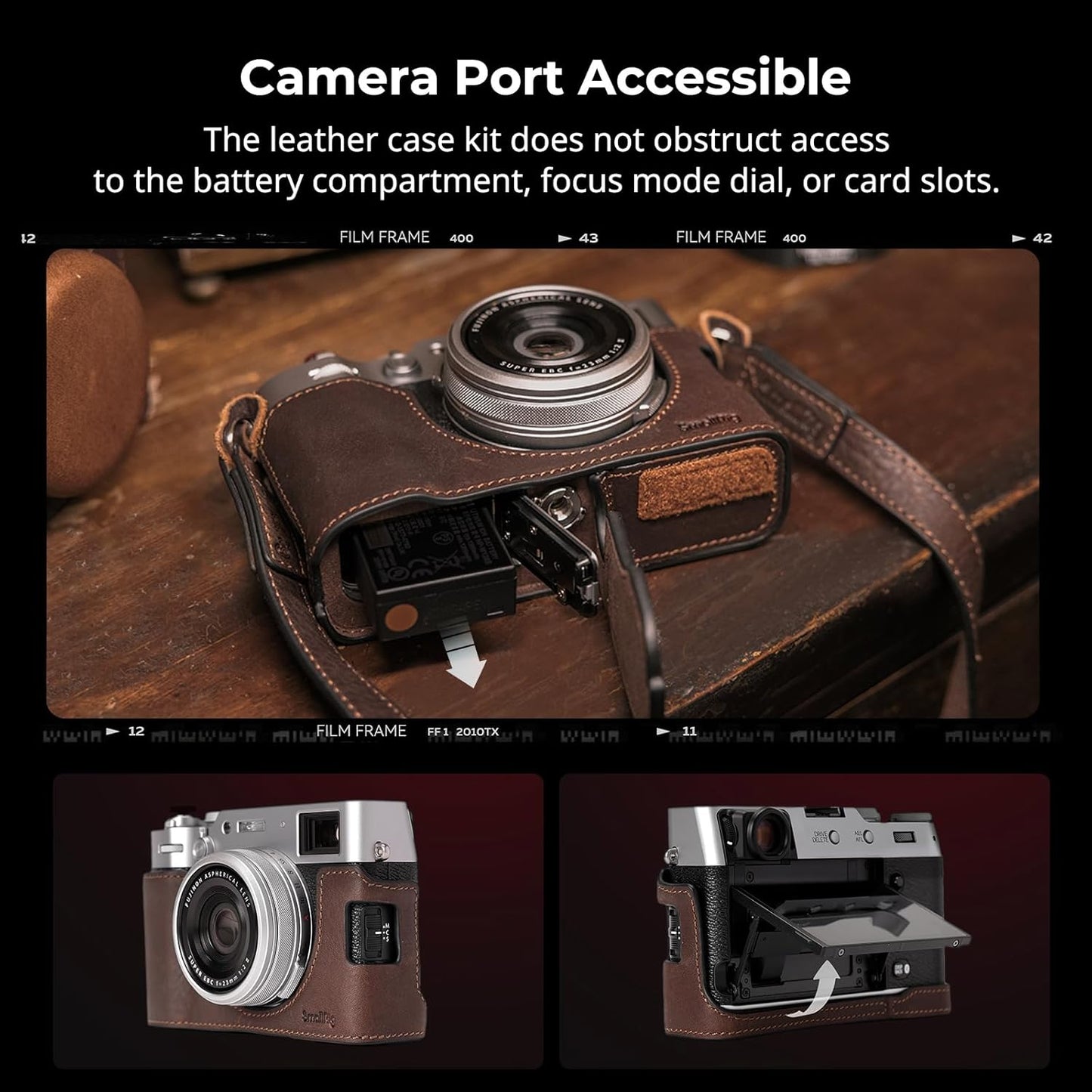 SMALLRIG Leather Half Case Kit for FUJIFILM X100VI Size 135x75x95mm NEW