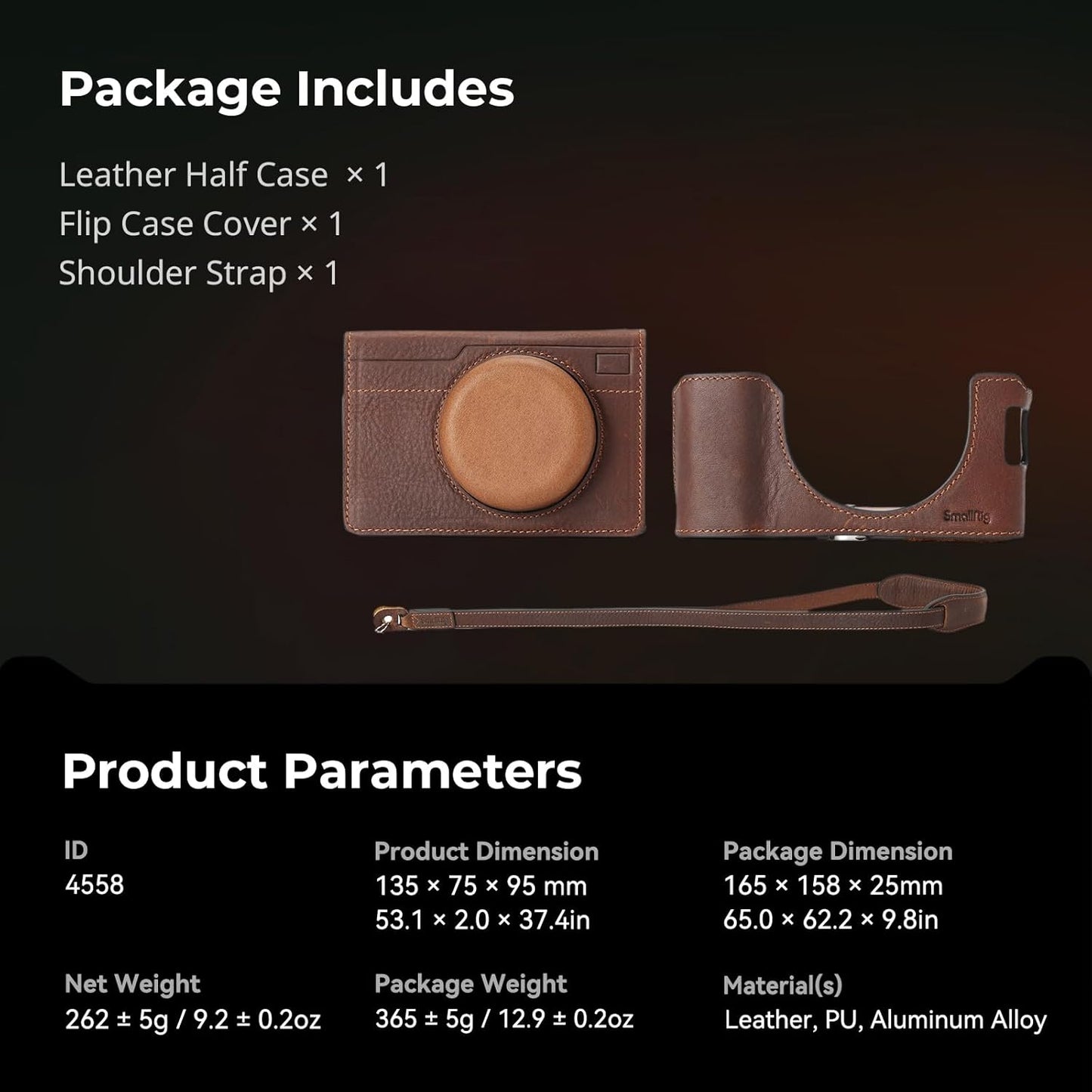 SMALLRIG Leather Half Case Kit for FUJIFILM X100VI Size 135x75x95mm NEW
