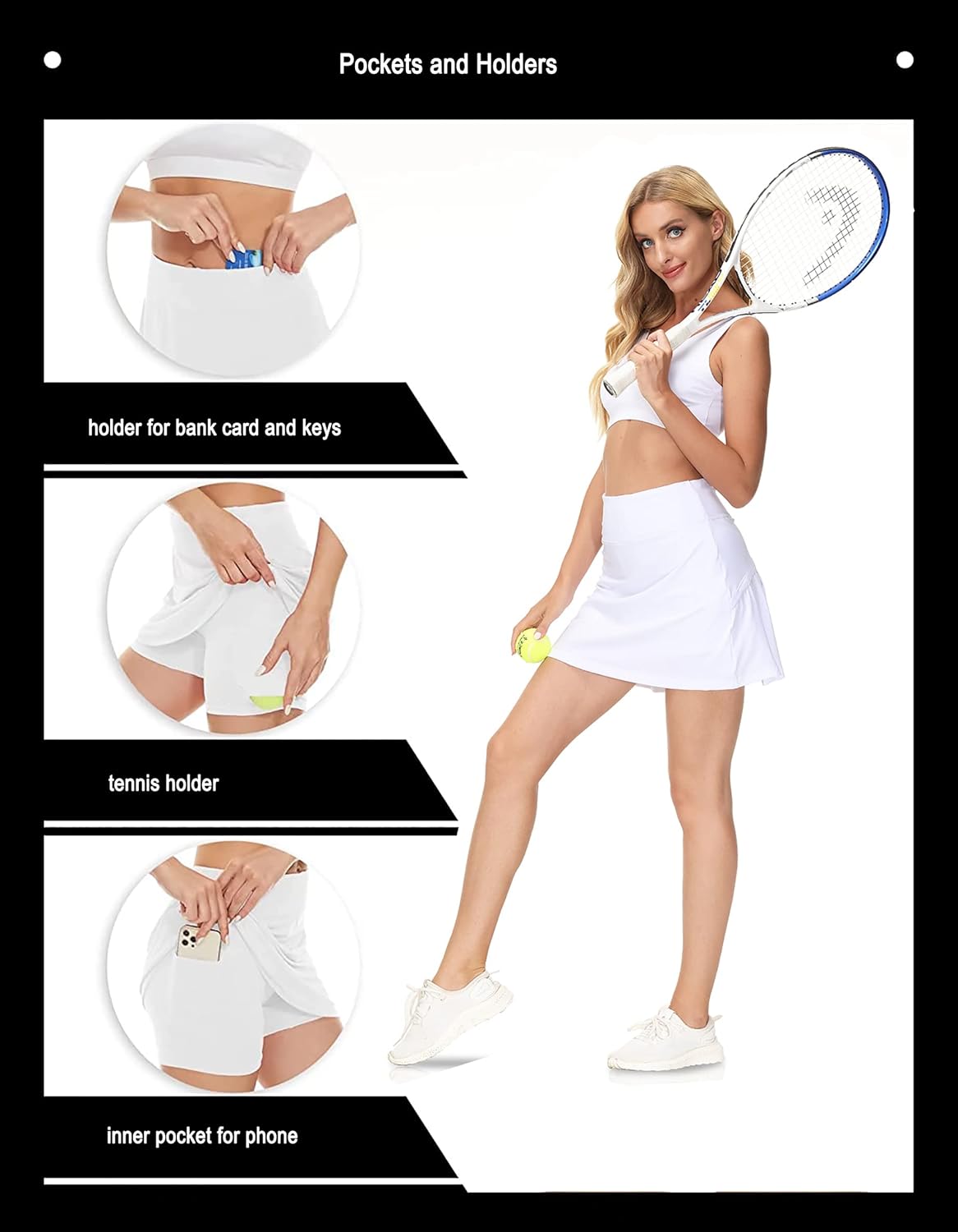 Zingther Lightweight Skirts Breathable Tennis Skirt Skort Size Large NEW