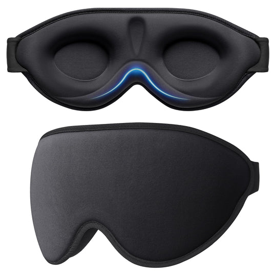 Gritin Ergonomic 3D Blackout Sleep Mask with Zero Pressure Memory Foam 1pk NEW