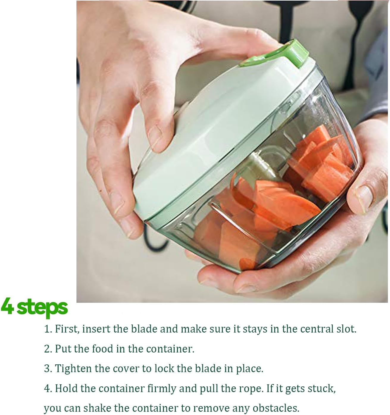 Manual Vegetable Kitchen Gadgets Chopper Food Processor Portable Hand Pull NEW
