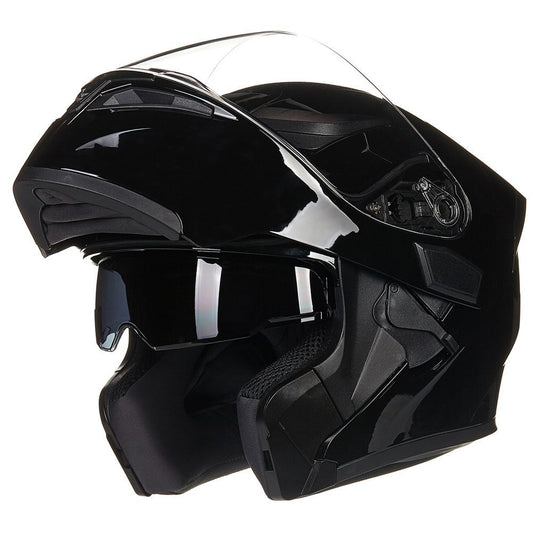 ILM Motorcycle Full Face Flip-Up Modular Helmet, Gloss Black, XL Size NEW