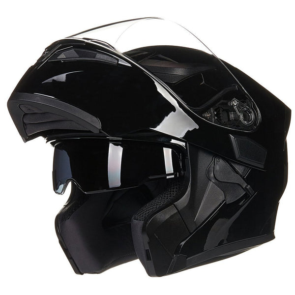 ILM Motorcycle Full Face Flip-Up Modular Helmet, Gloss Black, XL Size NEW