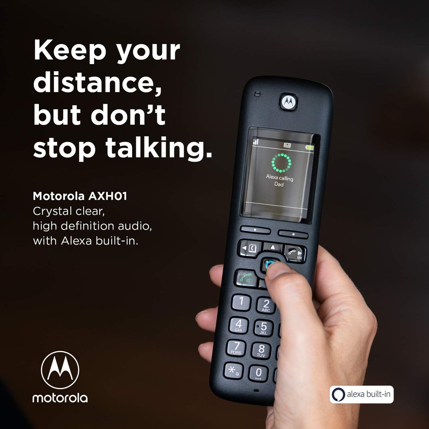 Motorola Voice Cordless Handset for AXH01 or AXH02 Base Station in Black NEW