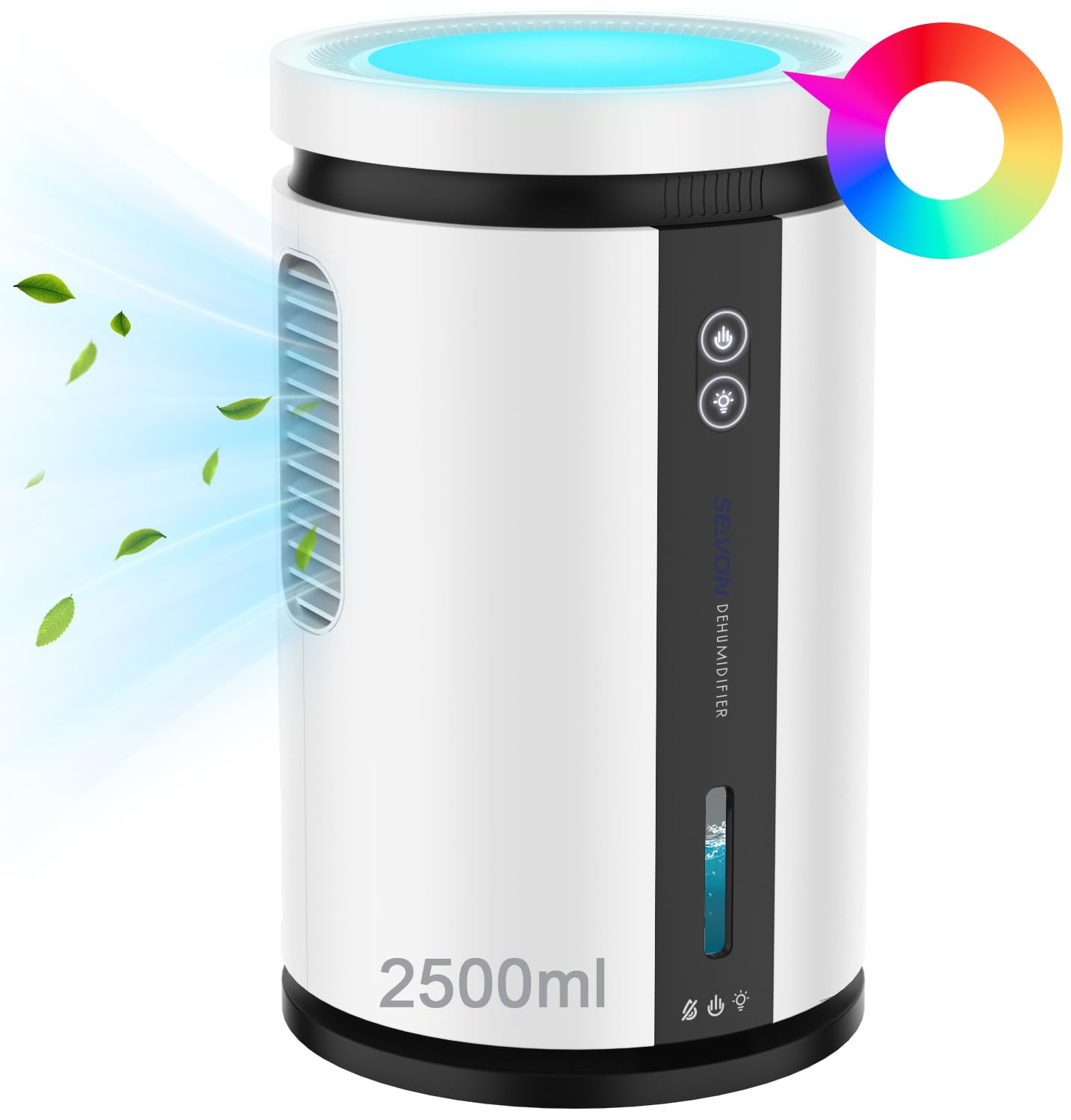 Karmotte 2500ml Quiet Portable Dehumidifier & Air Purifier, White NEW