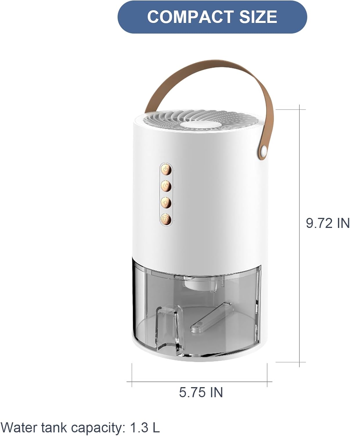 44oz White Dehumidifier for Home - Quiet with Auto Shut Off Size 44oz NEW