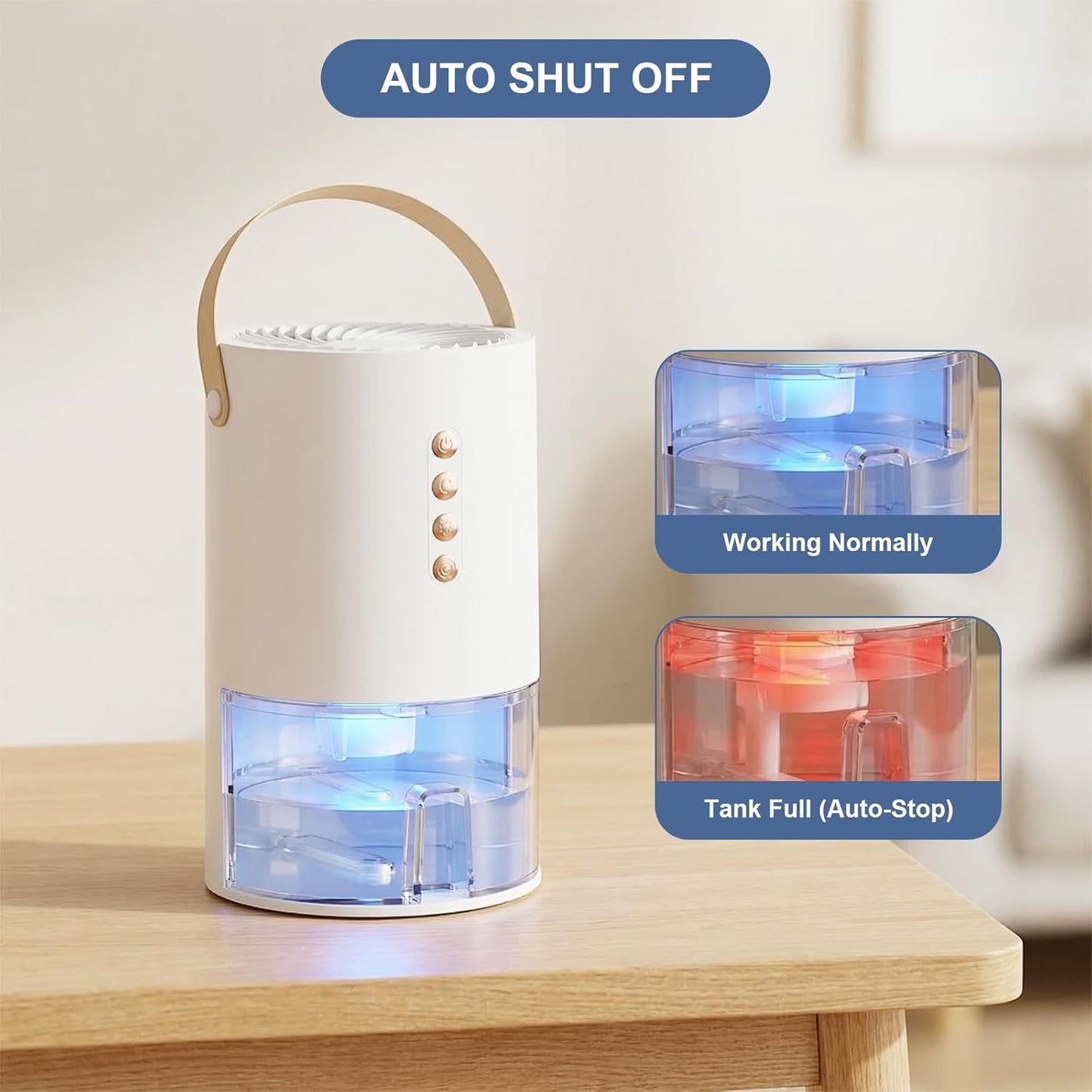 44oz White Dehumidifier for Home - Quiet with Auto Shut Off Size 44oz NEW