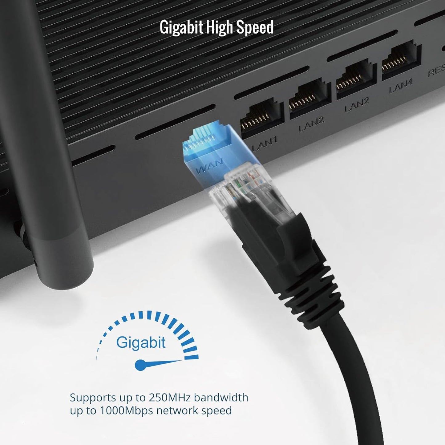 Tecmojo CAT6 Ethernet Cables 1m Gigabit RJ45 Network Adapter 6-Pack Black DEMO