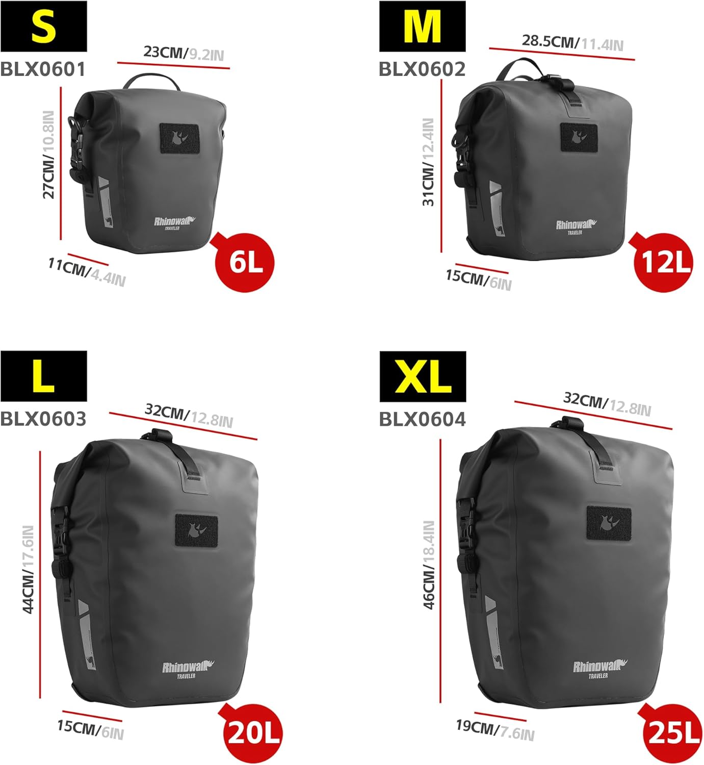 Rhinowalk 12L Waterproof Bicycle Pannier Bag Backpack for Commuting, DEMO