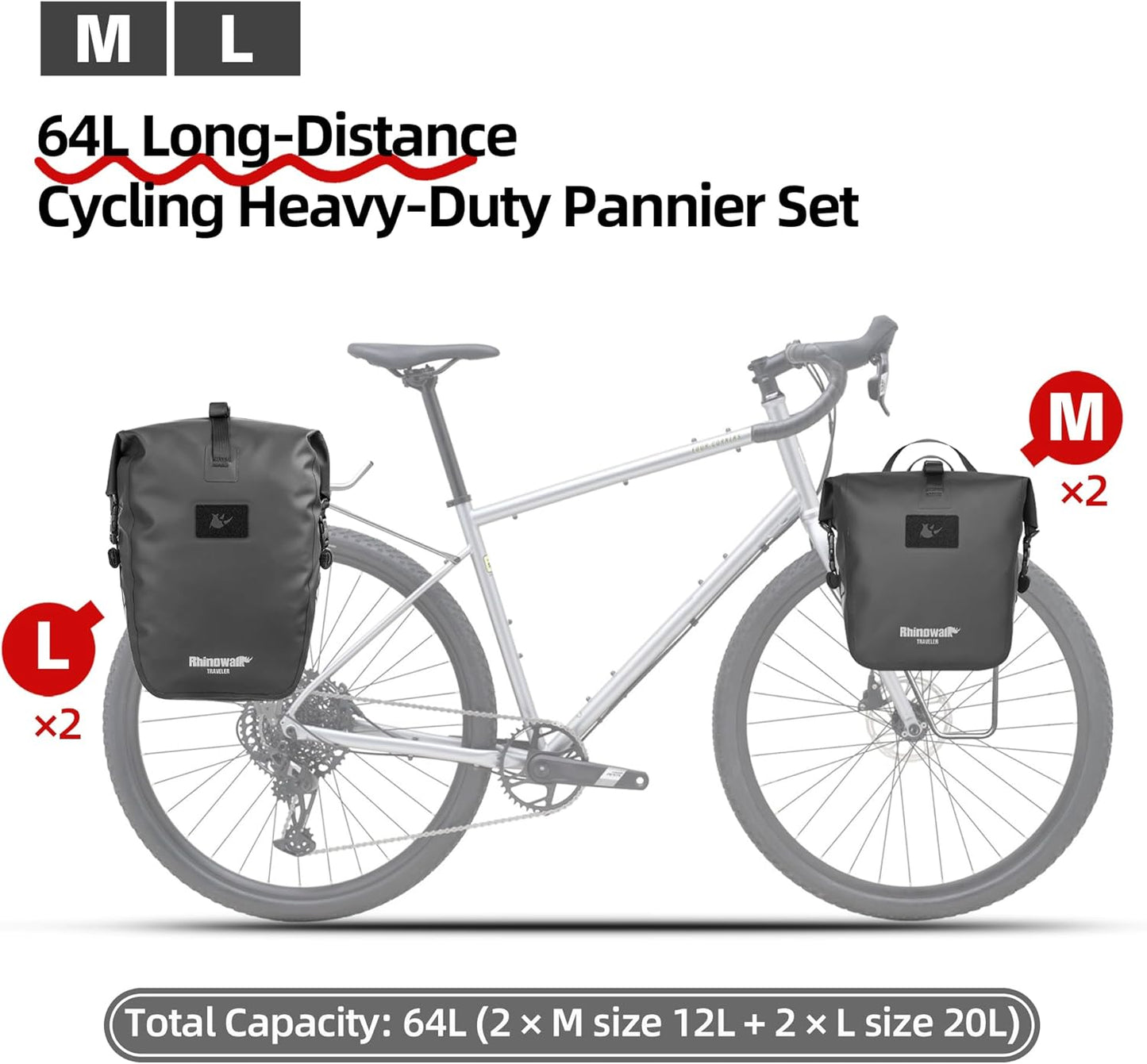 Rhinowalk 12L Waterproof Bicycle Pannier Bag Backpack for Commuting, DEMO
