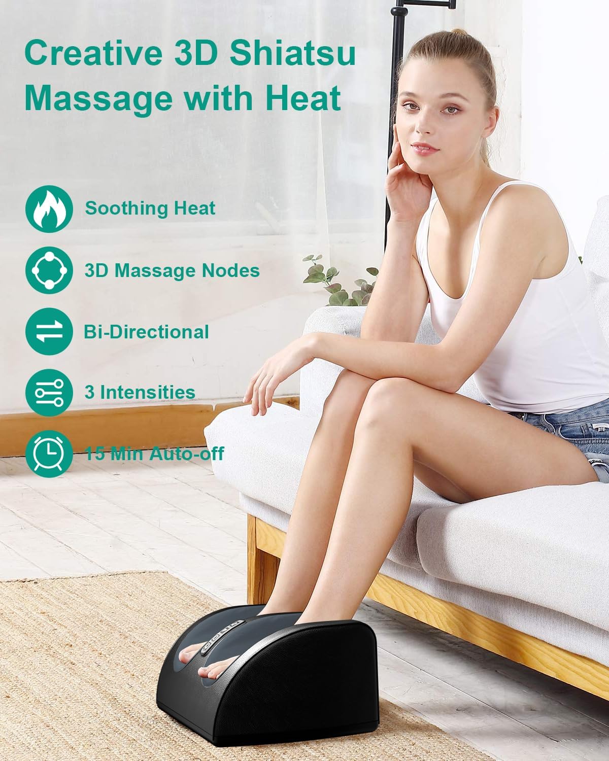 Shiatsu Foot Massagers Massager Machine with Heat and Massage Rollers