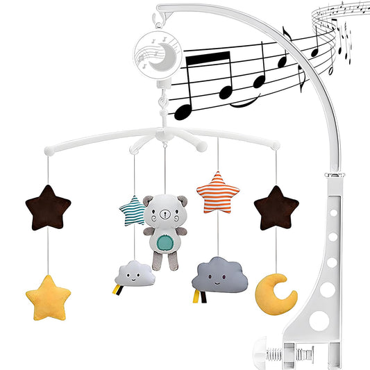 Yotsuba Baby Cot Hanging Musical Bed Bell Crib Wind Up Music Box Rattle Toy NEW