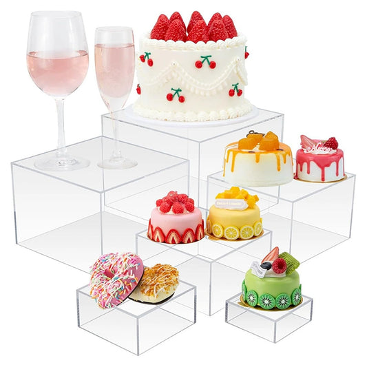 Acrylic Cake Stands Buffet Risers for Dessert Table Food Display Clear NEW