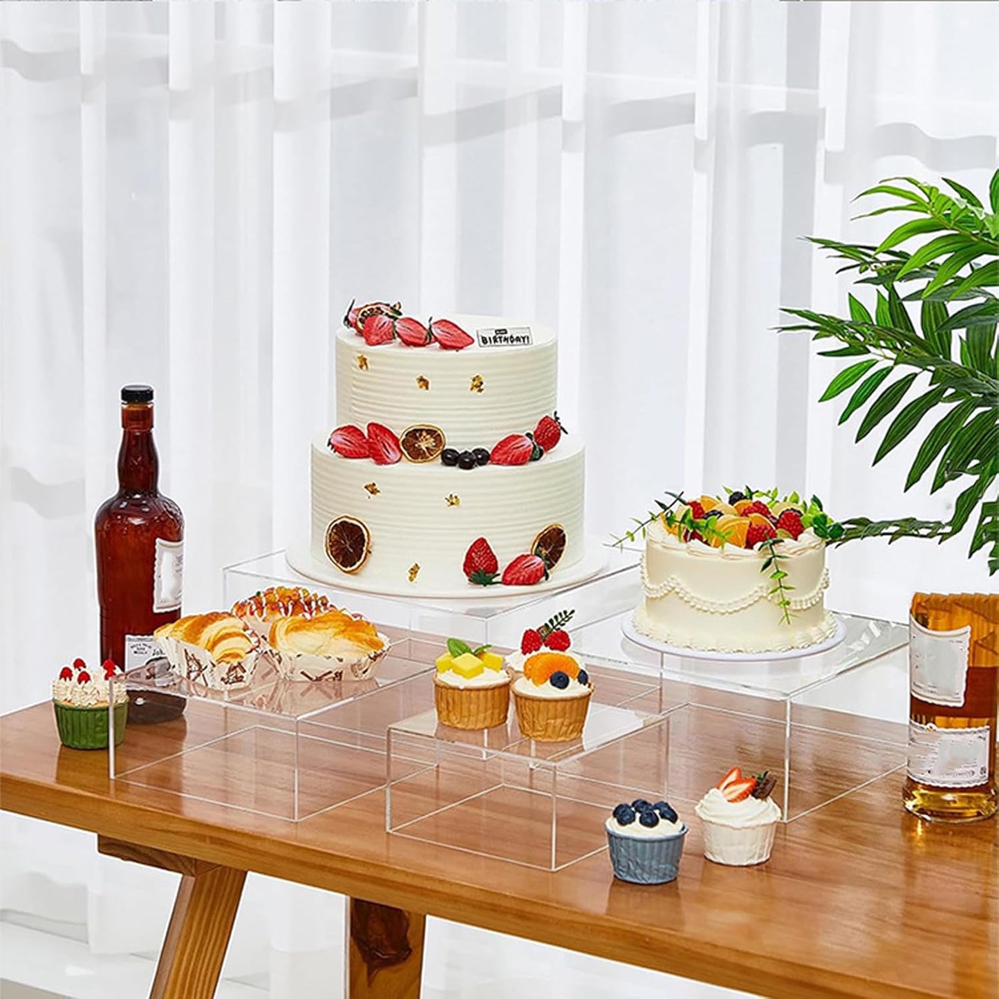 Acrylic Cake Stands Buffet Risers for Dessert Table Food Display Clear NEW