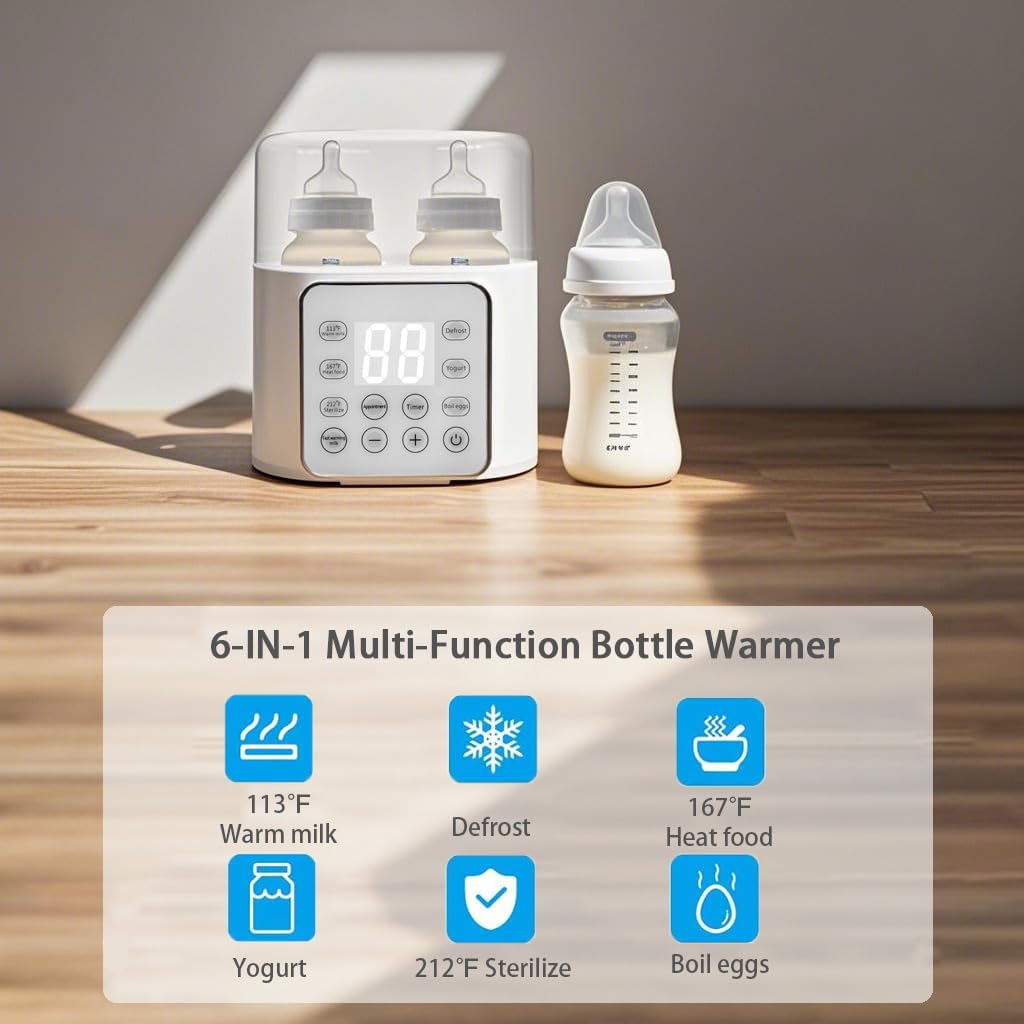 9-in-1 Multifunction Bottle Warmer Breast Milk Heater Fast Baby Food White NEW