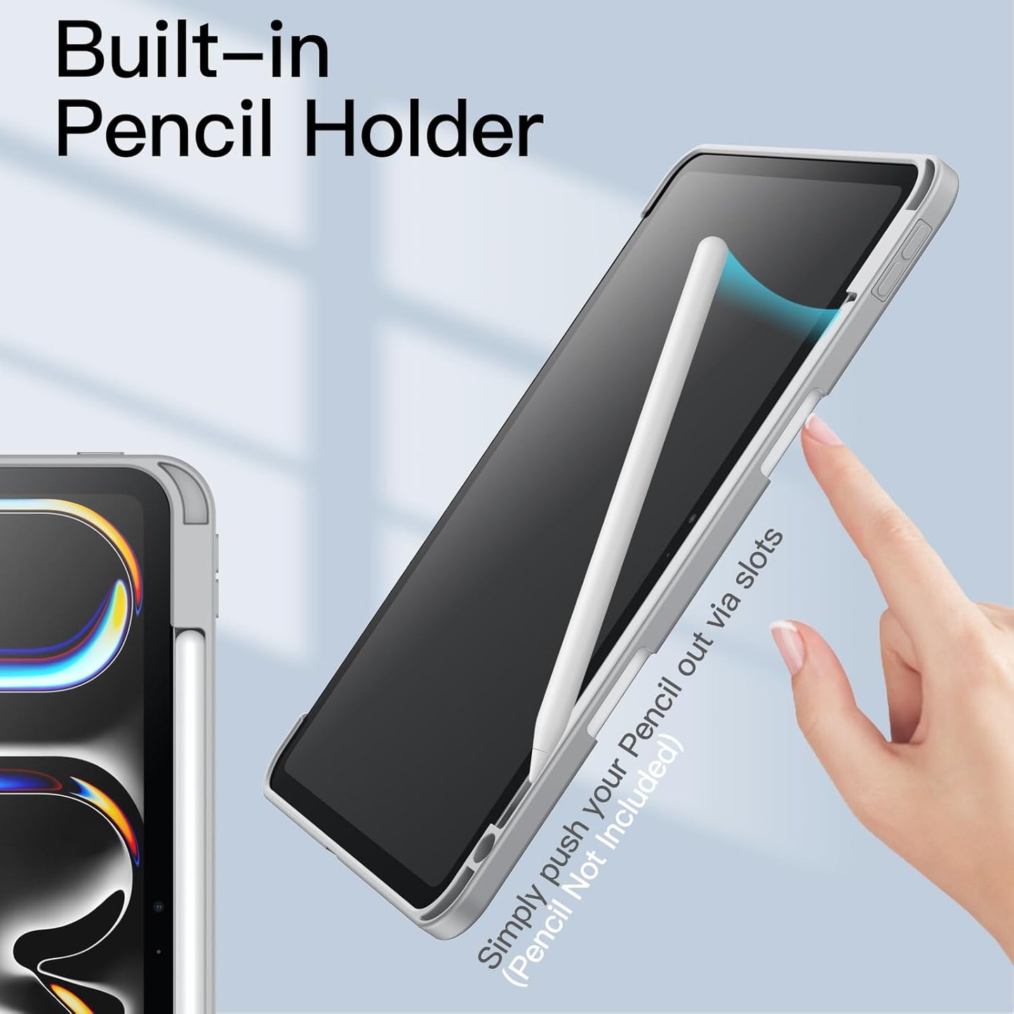 JETech Silver Tablet Case for iPad Pro 11-Inch 5th & 6th Generation Size DEMO