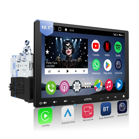ATOTOMOVE 10.1" Car Electronics Android Car Stereo with 8-Core CPU, NEW