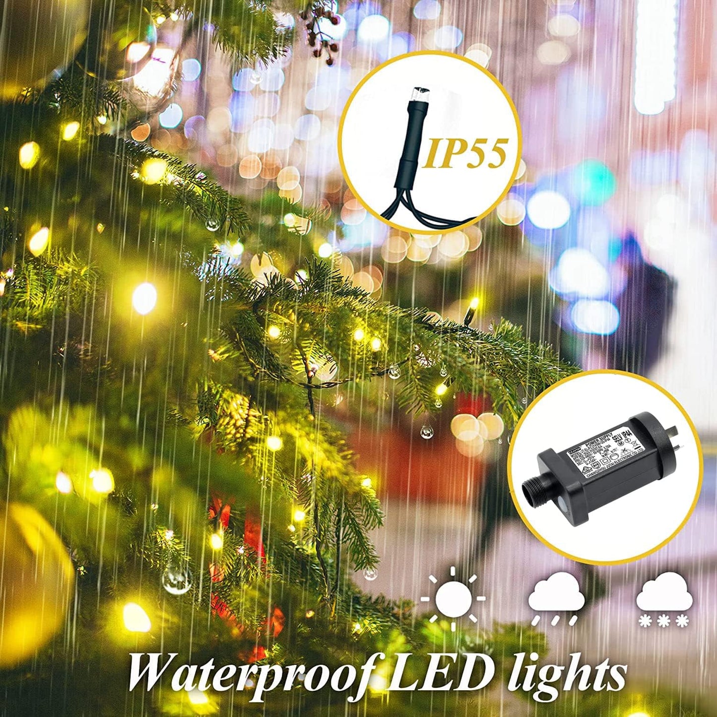 Warm White 280 LED Christmas String Lights - 2m Decorative Home Decor Size NEW