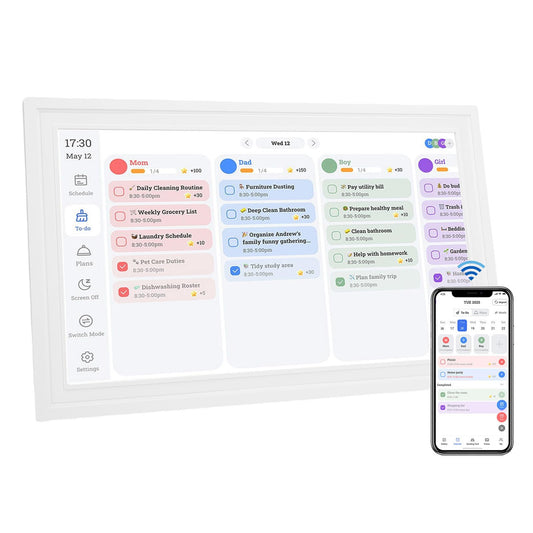 Stylish 15.6" Electronic Wall Planner with Chore Chart for Home NEW