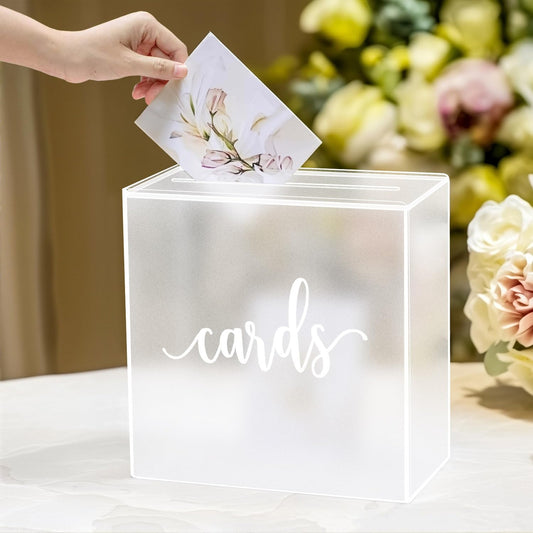 Frosted Clear Acrylic Card Box for Wedding Gifts & Celebrations 24x24x13cm DEMO