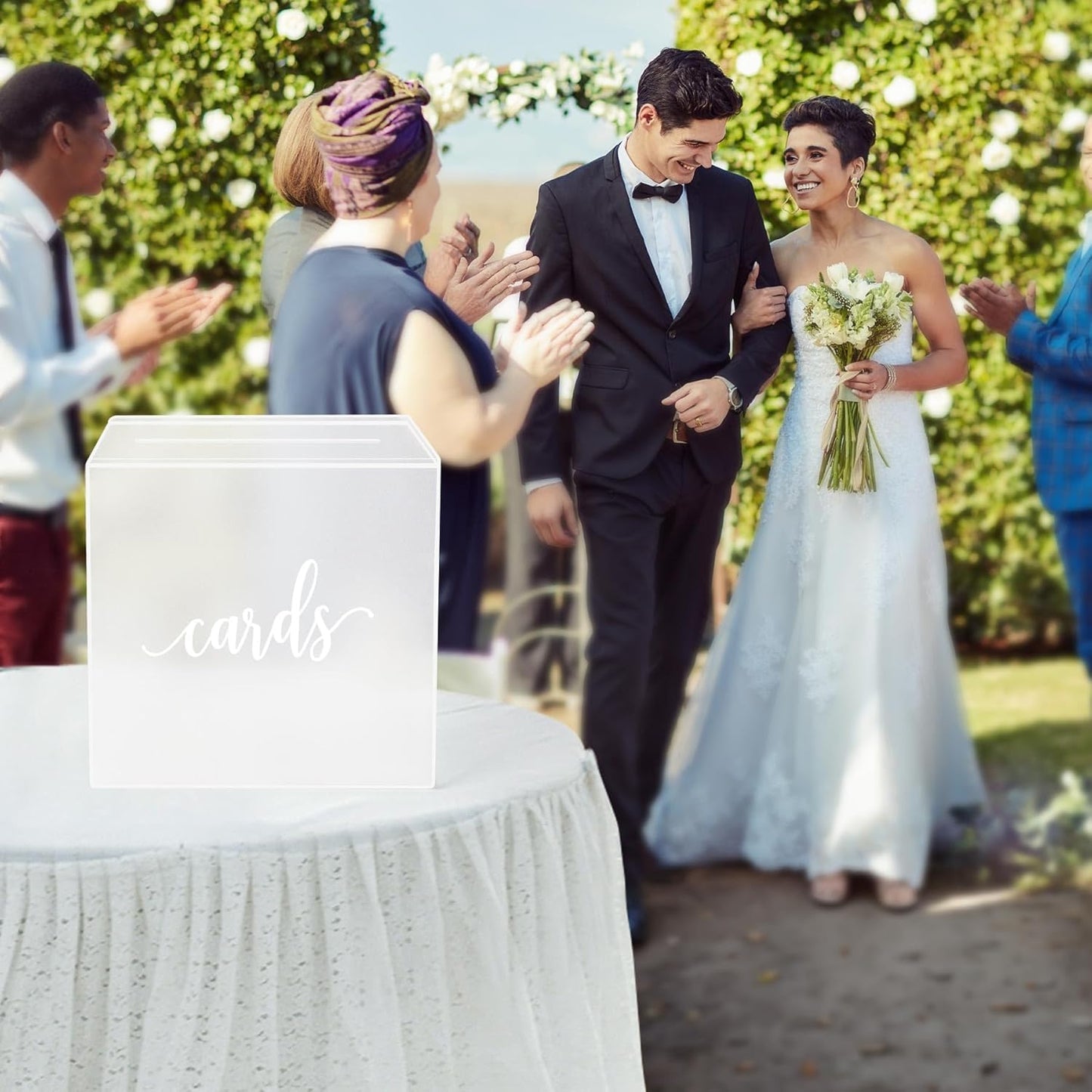 Frosted Clear Acrylic Card Box for Wedding Gifts & Celebrations 24x24x13cm DEMO