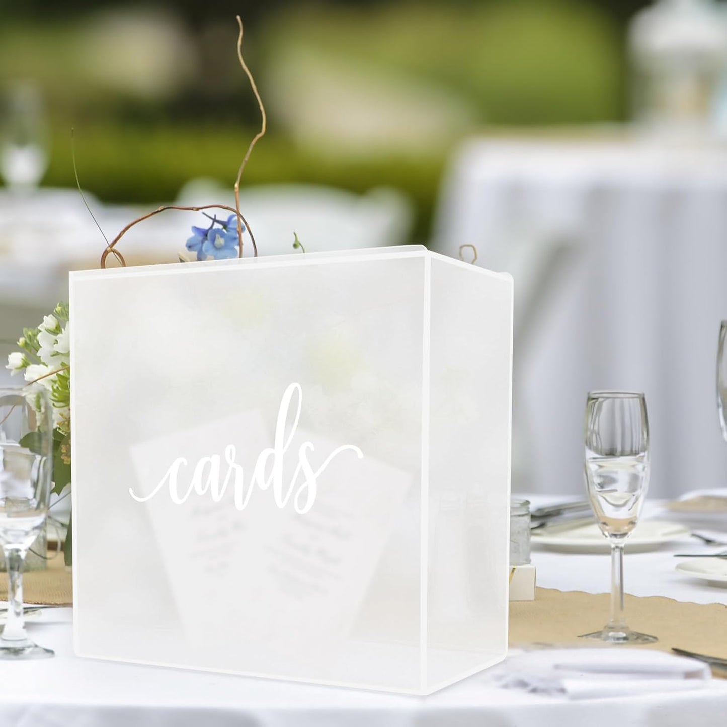 Frosted Clear Acrylic Card Box for Wedding Gifts & Celebrations 24x24x13cm DEMO