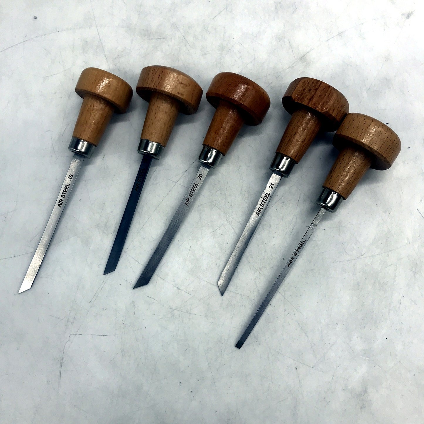 Engraving Tools Set 5pcs Gravers with Wooden Handles Jewellery Engraver Size