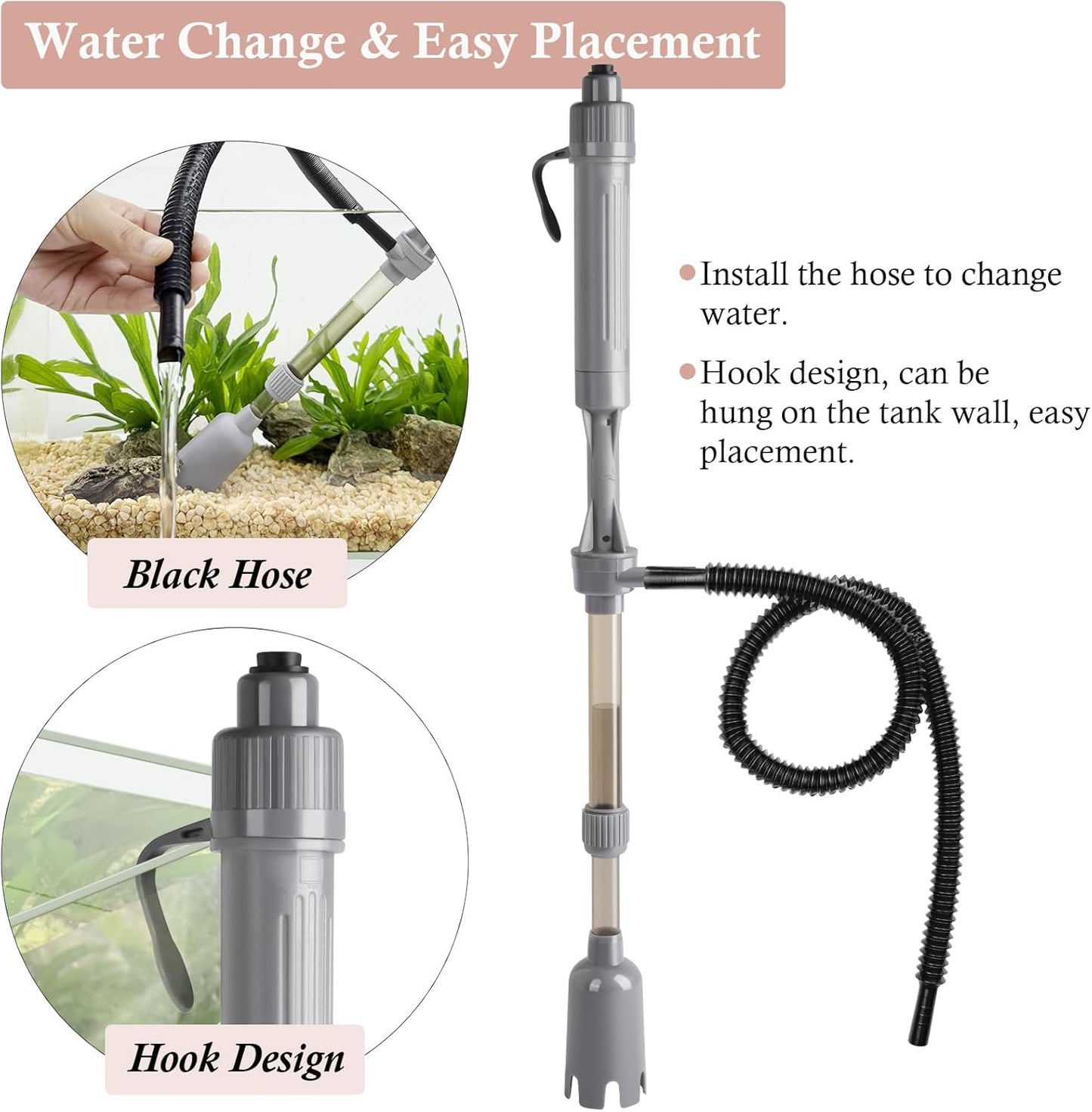 Vilino Aquarium Cleaners Gravel Cleaner Vacuum Battery Powered Fish Tank NEW