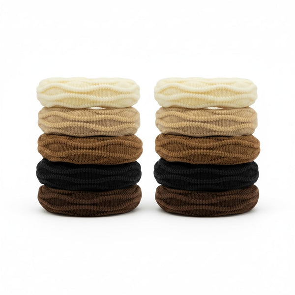 100pcs Coffee Nylon Hair Ties & Elastic Bands Ponytail Holders for Women DEMO