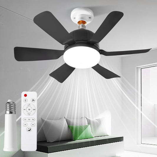 Sleek 6-Blade Fan Lights 18-Inch Ceiling Fan with Dimmable LED Light and DEMO