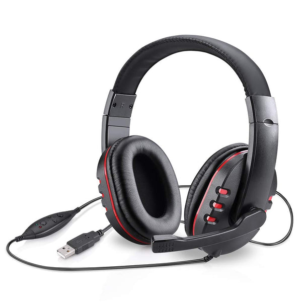 Picozon Black Headsets USB Gaming Headset with Mic for PS4 PlayStation Vita DEMO