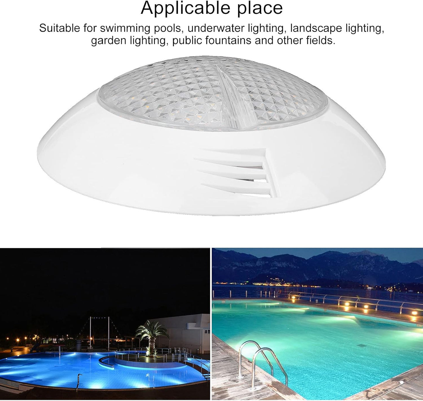 Bright 160-LED Underwater Pool Lights, Waterproof Spa Lamp, 26cm Diameter DEMO