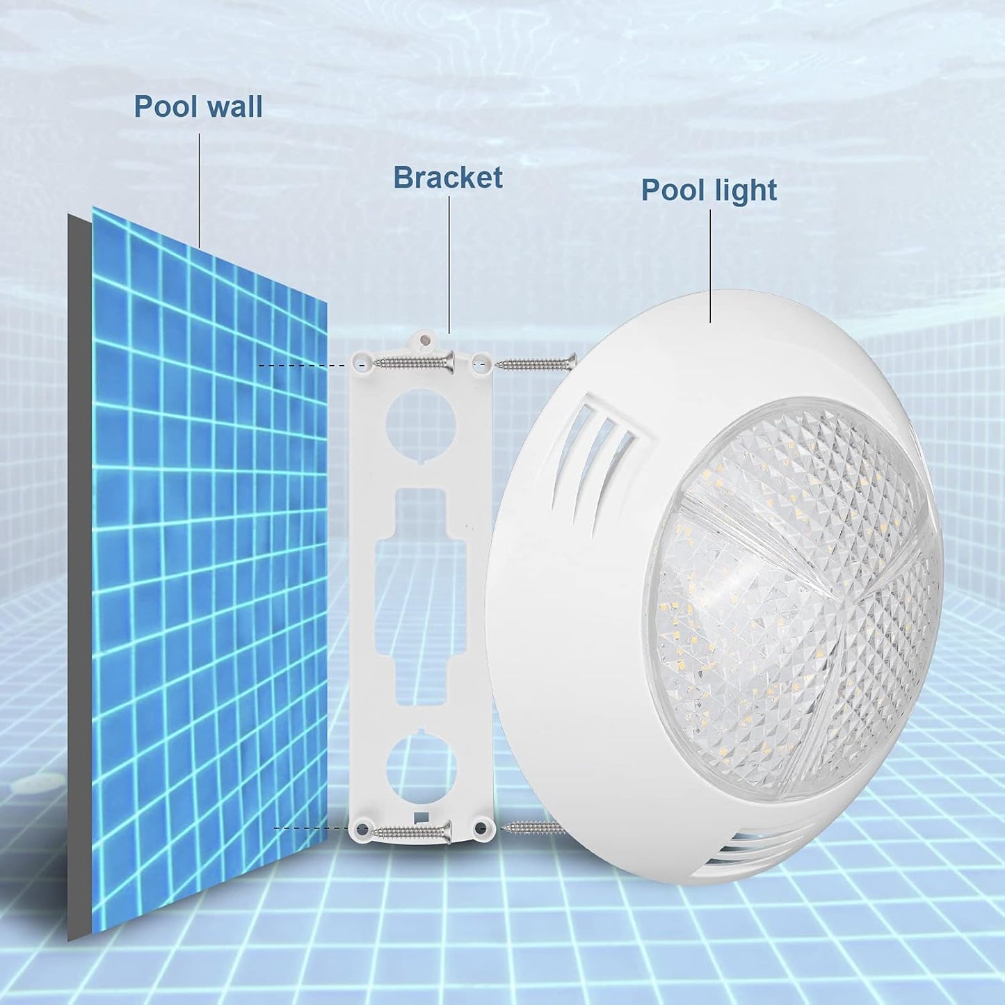 Bright 160-LED Underwater Pool Lights, Waterproof Spa Lamp, 26cm Diameter DEMO