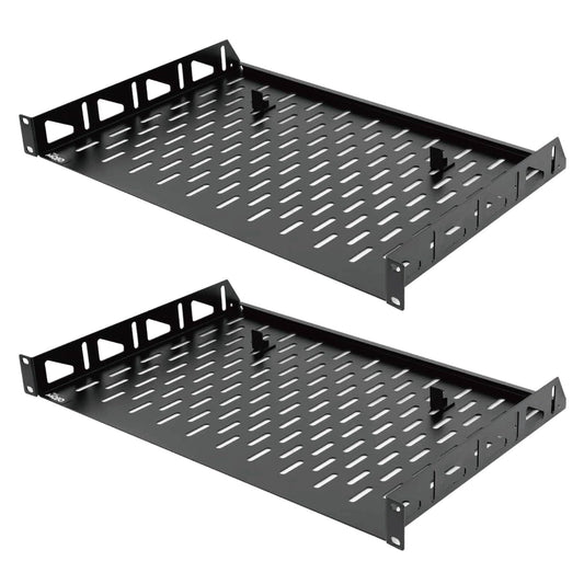 Tecmojo 304.8mm Deep Rack Mount Shelf Anti-Slip Stops Black 2-Pack Size NEW